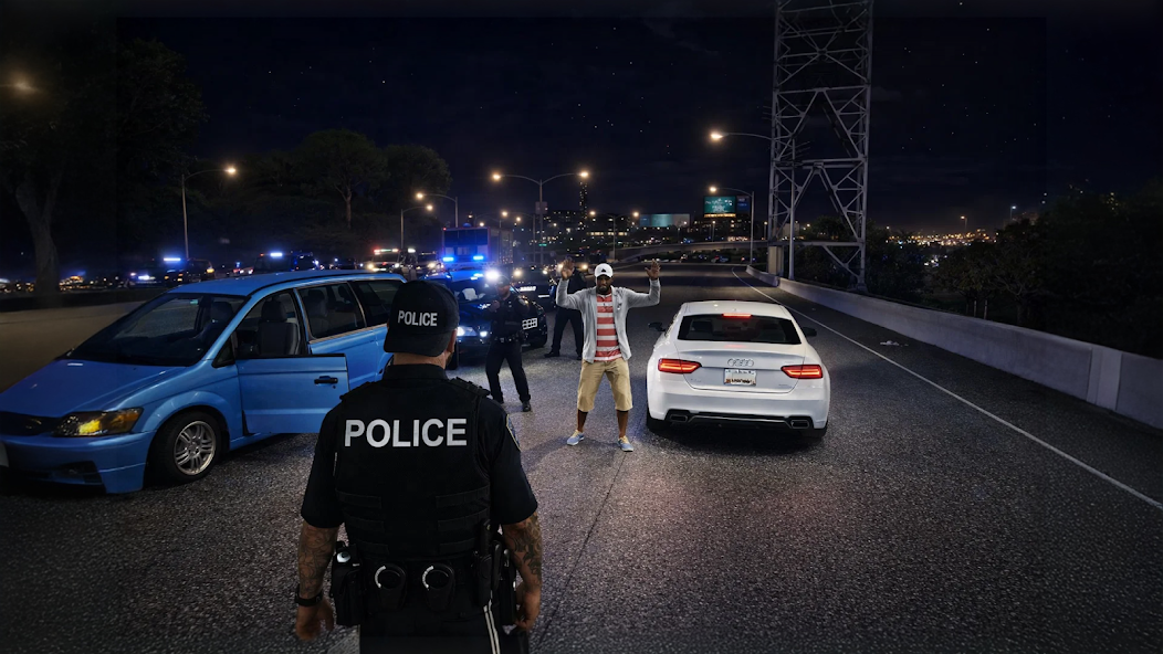 Night police pursuit game screenshot